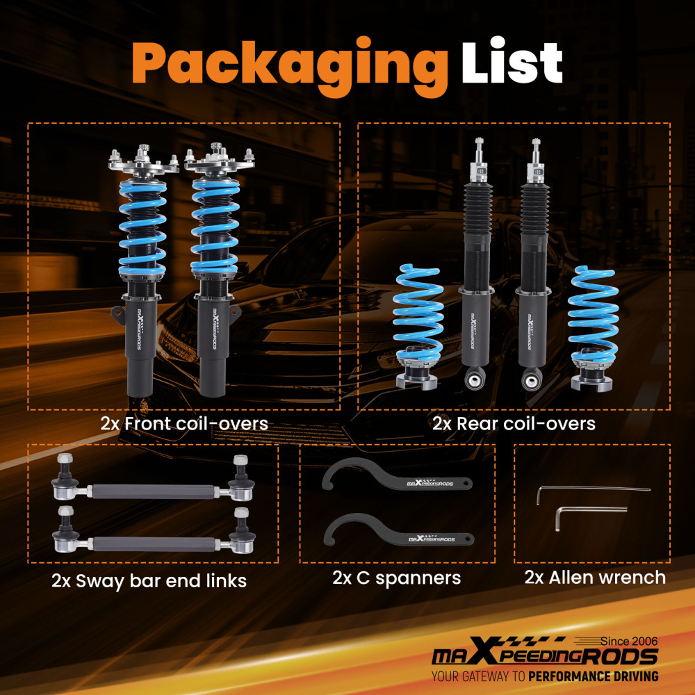 24 LEVEL Damper COILOVERS LOWERING KIT compatible for HONDA CIVIC (FC) 2016-2021 50.5mm