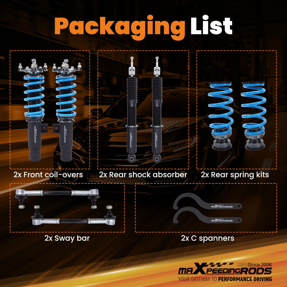 MaXpeedingrods Coilovers Struts Lowering Kit compatible for Honda Civic Si (FC1/FC3) 17-21