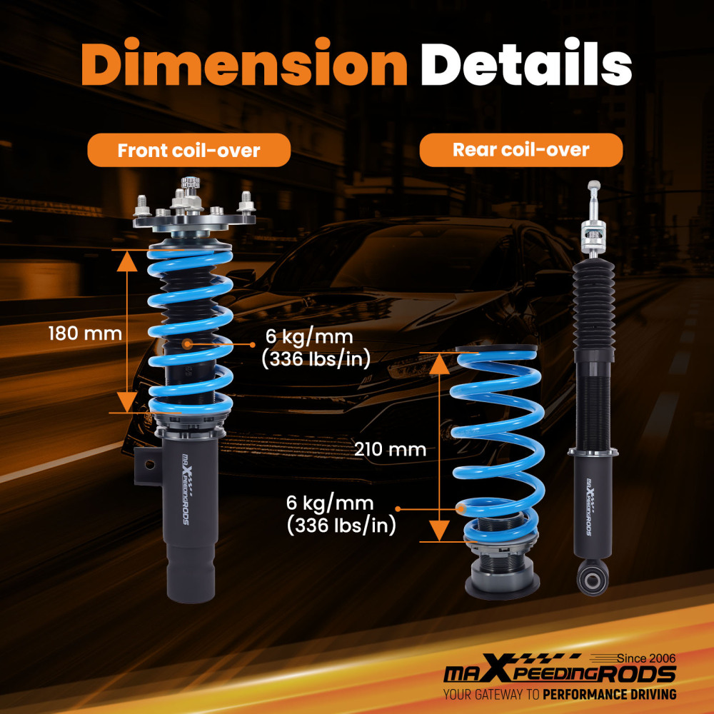 MaXpeedingrods Coilovers Struts Lowering Kit compatible for Honda Civic Si (FC1/FC3) 17-21