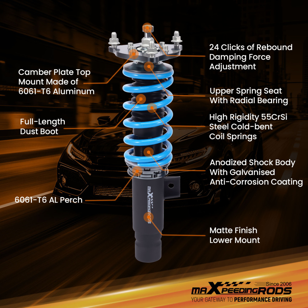 MaXpeedingrods Coilovers Struts Lowering Kit compatible for Honda Civic Si (FC1/FC3) 17-21
