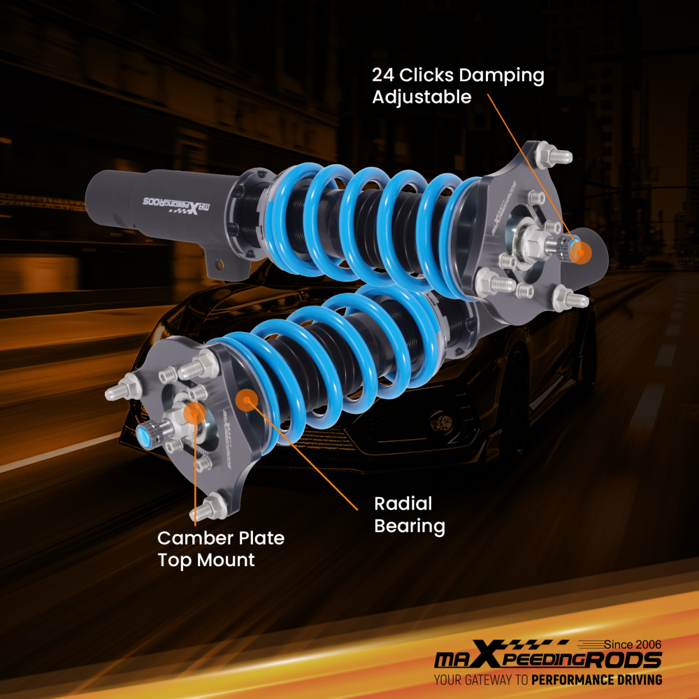 Racing Coilovers 24 Step Suspension Lowering Kit compatible for Honda Civic FE/FL 22-25