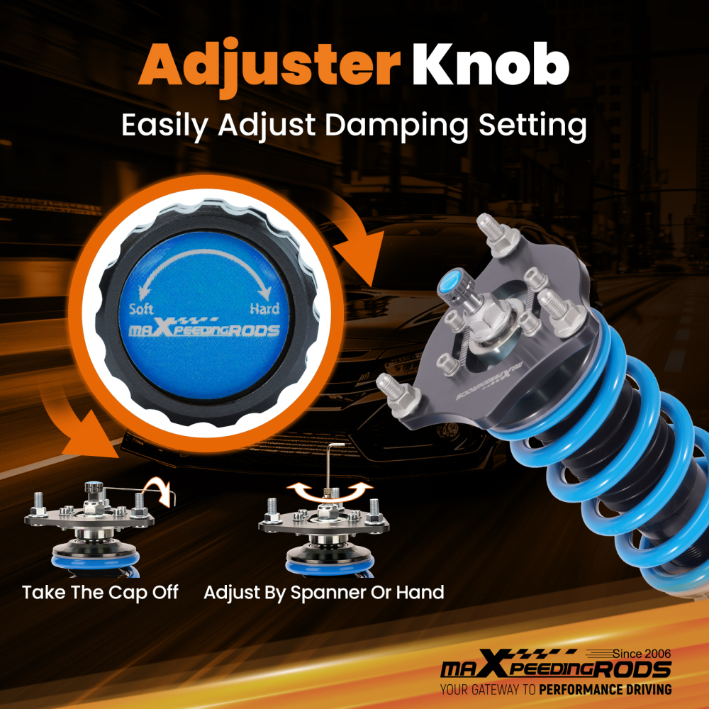 Racing Coilovers 24 Step Suspension Lowering Kit compatible for Honda Civic FE/FL 22-25