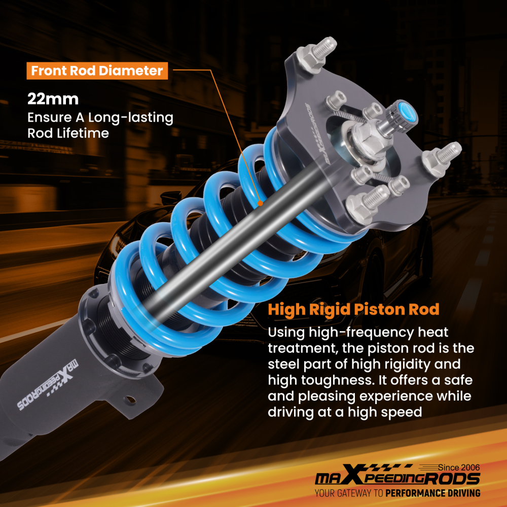 Racing Coilovers 24 Step Suspension Lowering Kit compatible for Honda Civic FE/FL 22-25