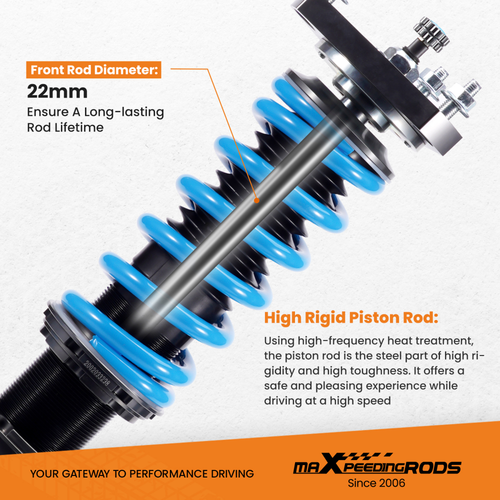 Compatible for Honda Civic Si (FB/FG) 2014-2015 Maxpeedingrods T6 Coilover Suspension Lowering Kit 
