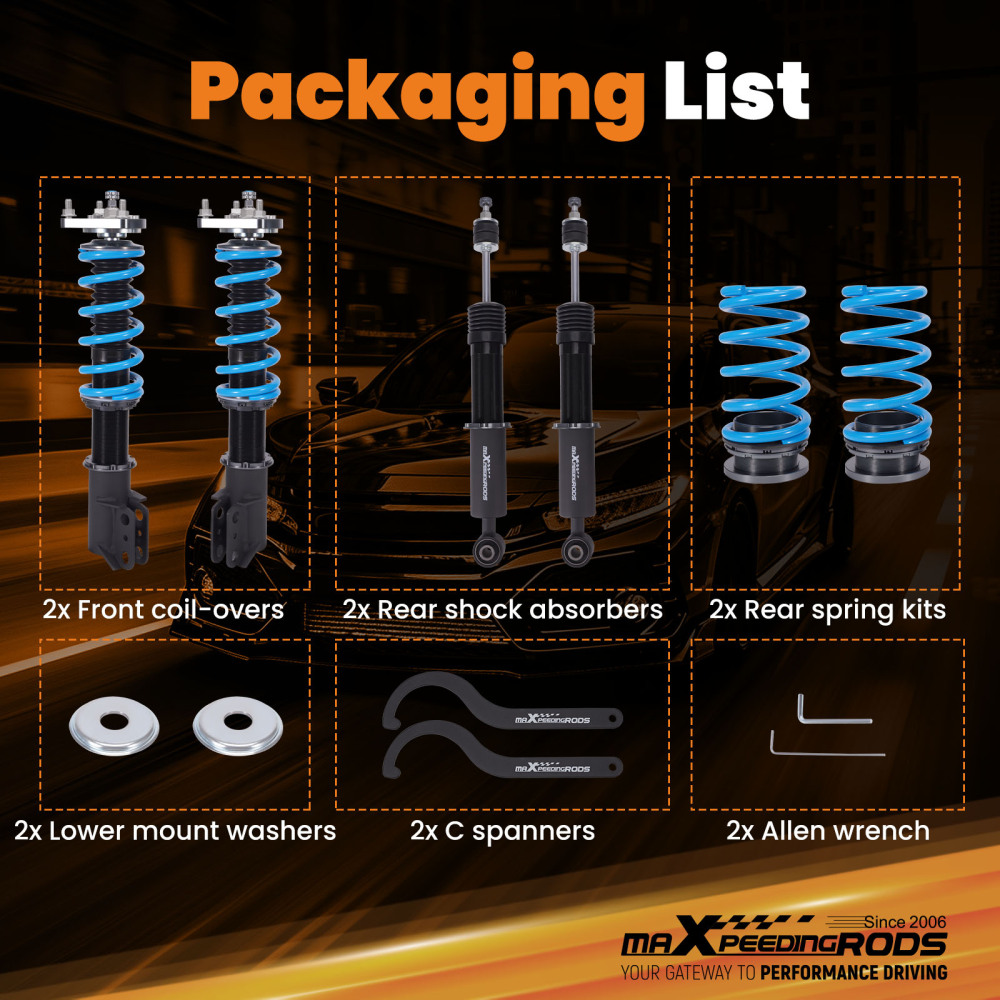 24 Step Damper Coilovers Suspension Kit compatible for Ford Mustang SVT Cobra 1999-2004