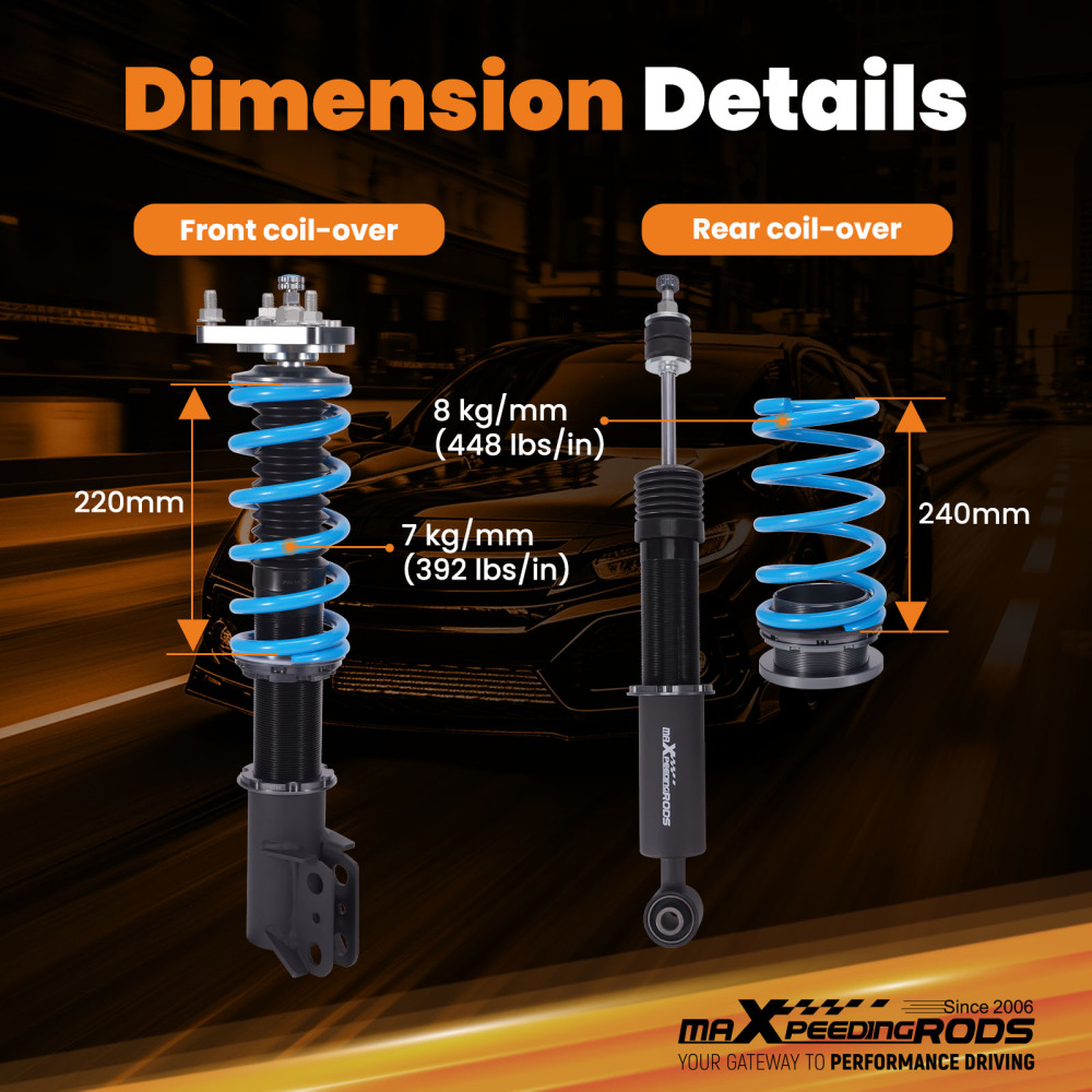 24 Step Damper Coilovers Suspension Kit compatible for Ford Mustang SVT Cobra 1999-2004