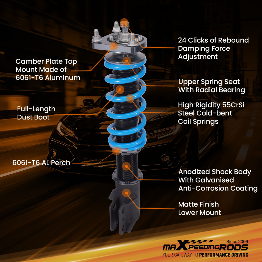 24 Step Damper Coilovers Suspension Kit compatible for Ford Mustang SVT Cobra 1999-2004