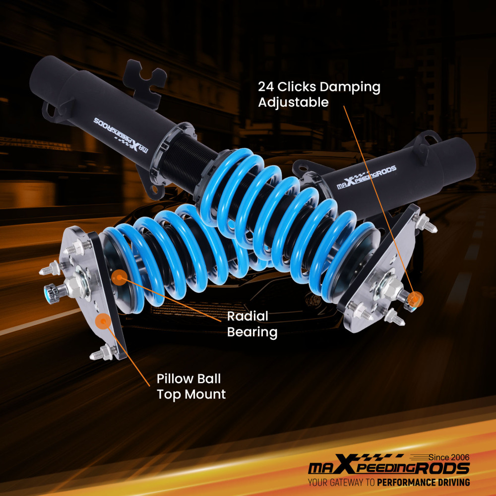 24 Way Adjustable Damper Coilover Coilovers compatible for Mini Cooper R50 R52 R53 02-06 Lowering Kit
