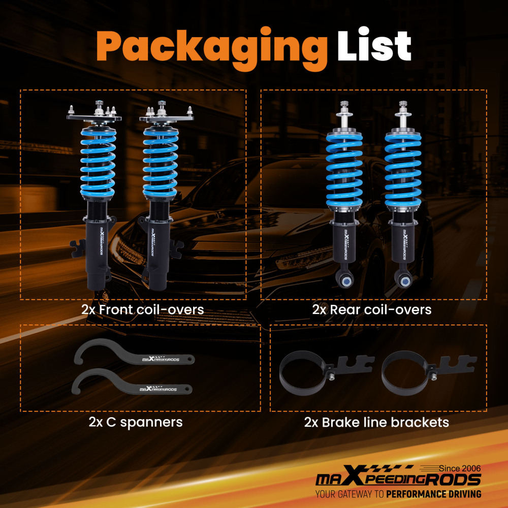 24 Way Adjustable Damper Coilover Coilovers compatible for Mini Cooper R50 R52 R53 02-06 Lowering Kit