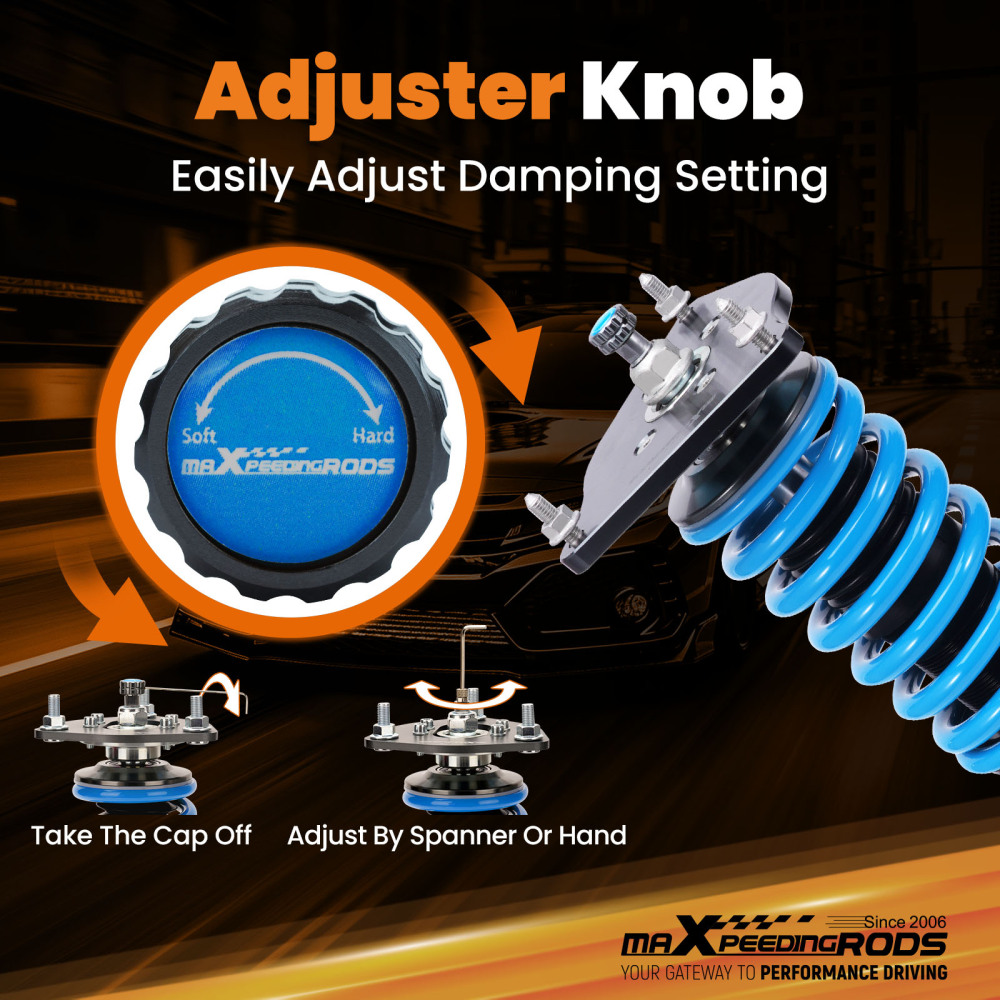24 Way Adjustable Damper Coilover Coilovers compatible for Mini Cooper R50 R52 R53 02-06 Lowering Kit