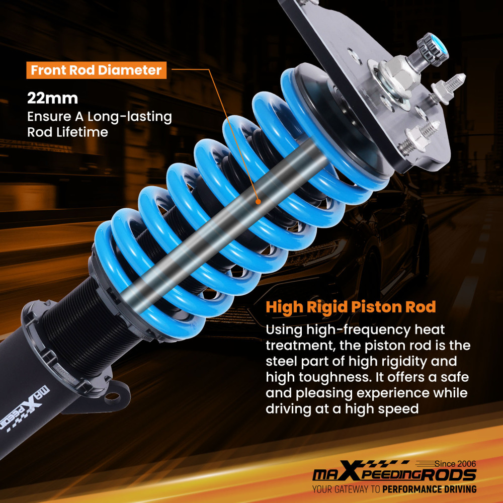 24 Way Adjustable Damper Coilover Coilovers compatible for Mini Cooper R50 R52 R53 02-06 Lowering Kit