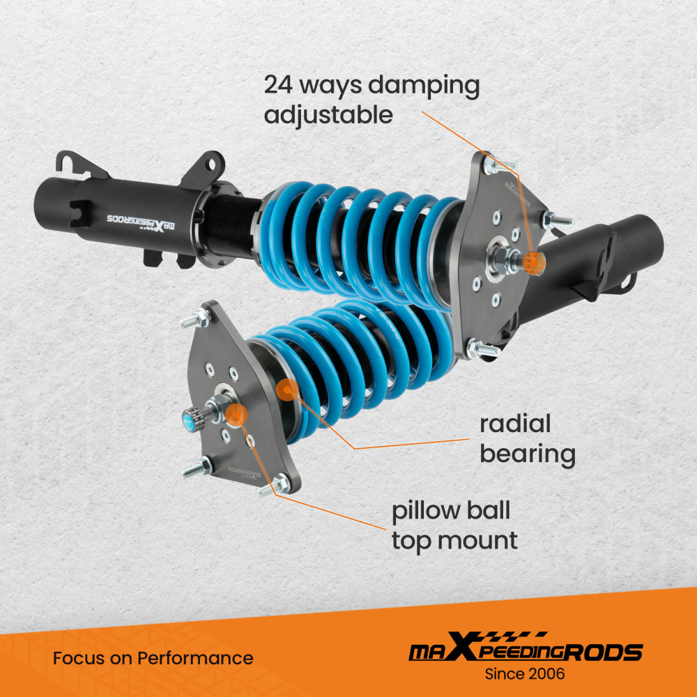 Upgraded maXpeedingrods T6 Advanced Series Coilovers compatible for Mini Cooper R50 R53 R52 2001-06 Adjustable Lowering Kit