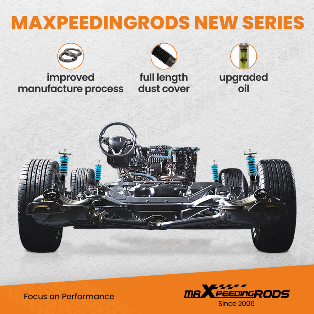 Upgraded maXpeedingrods T6 Advanced Series Coilovers compatible for Mini Cooper R50 R53 R52 2001-06 Adjustable Lowering Kit