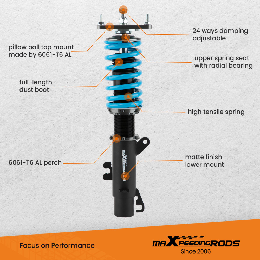 Coilovers compatible for Mini Cooper R50 R53 S Works Convertible R52 24 ways damper force
