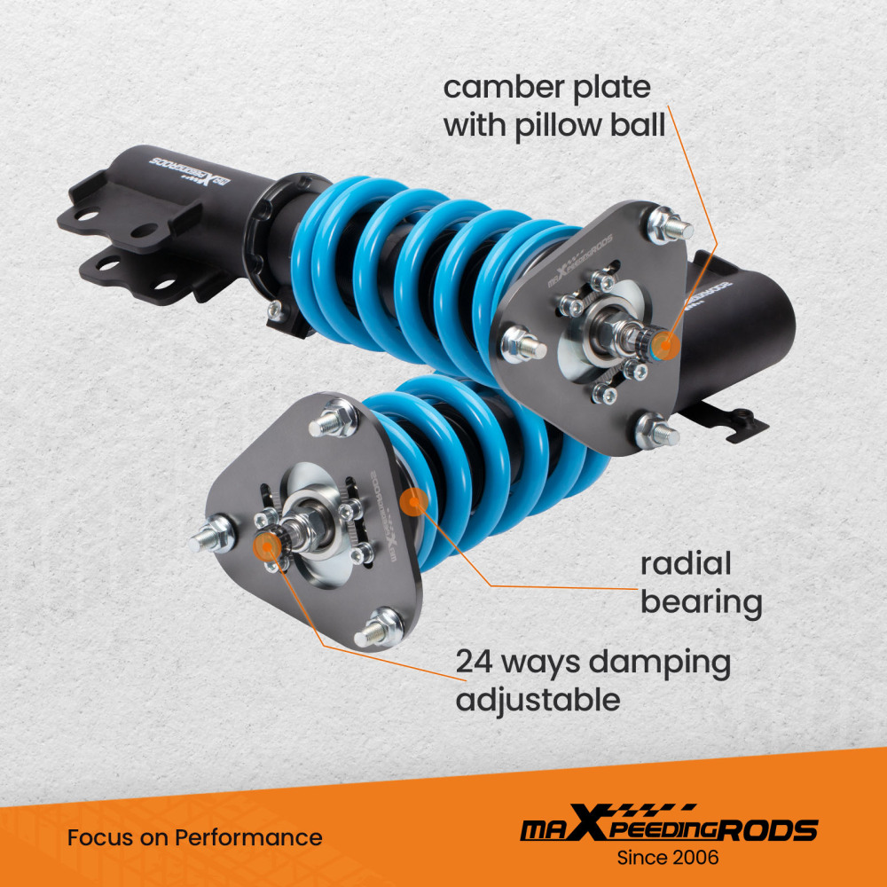 24 Way Damper Coilovers Shock+Spring Kit compatible for Toyota Corolla 2003-2008  Lowering Kit