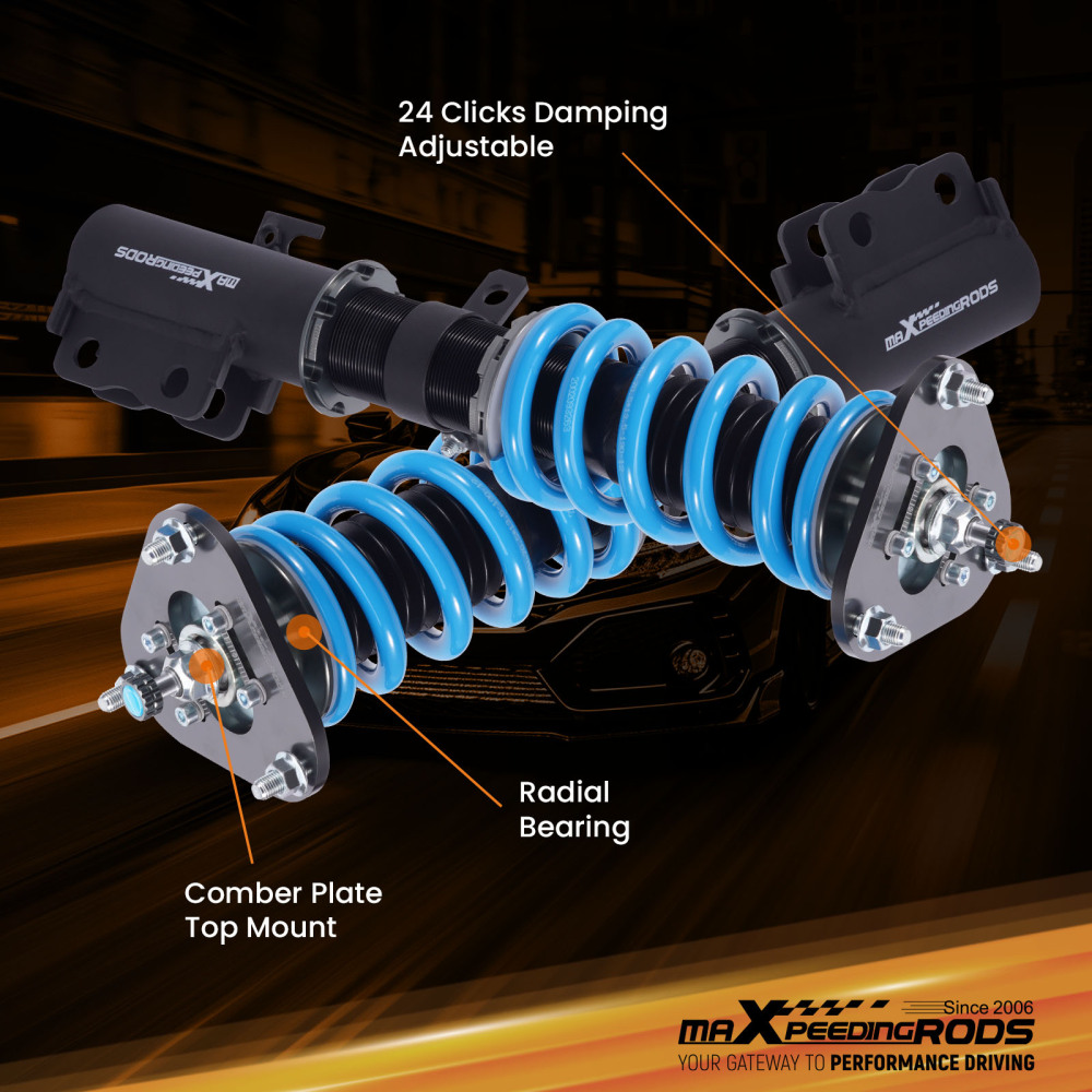 24-Way Damper Coilover compatible for Toyota Corolla ZZE122 Hatchback 1.8 VVTi 1ZZ-FE 03-08 Lowering Kit