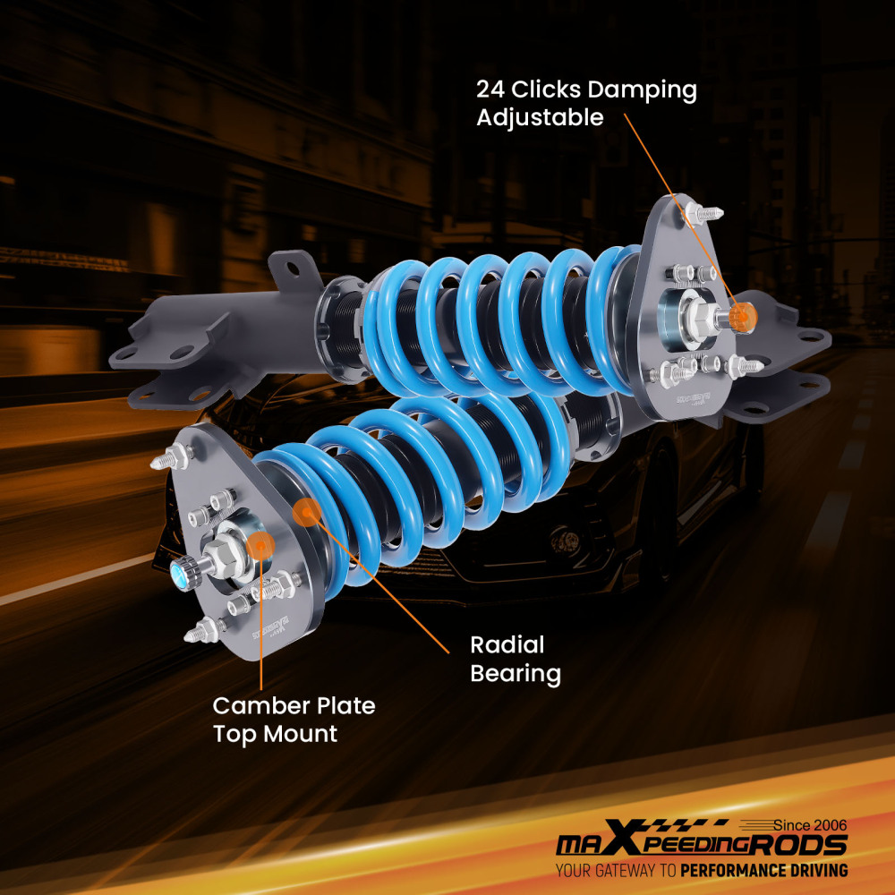 Compatible for TOYOTA COROLLA 2009-2019 MaXpeedingrods COT6 Damper Coilovers Lowering Kit Compatible for TOYOTA COROLLA 2009-2019 MaXpeedingrods COT6 Damper Coilovers Lowering Kit