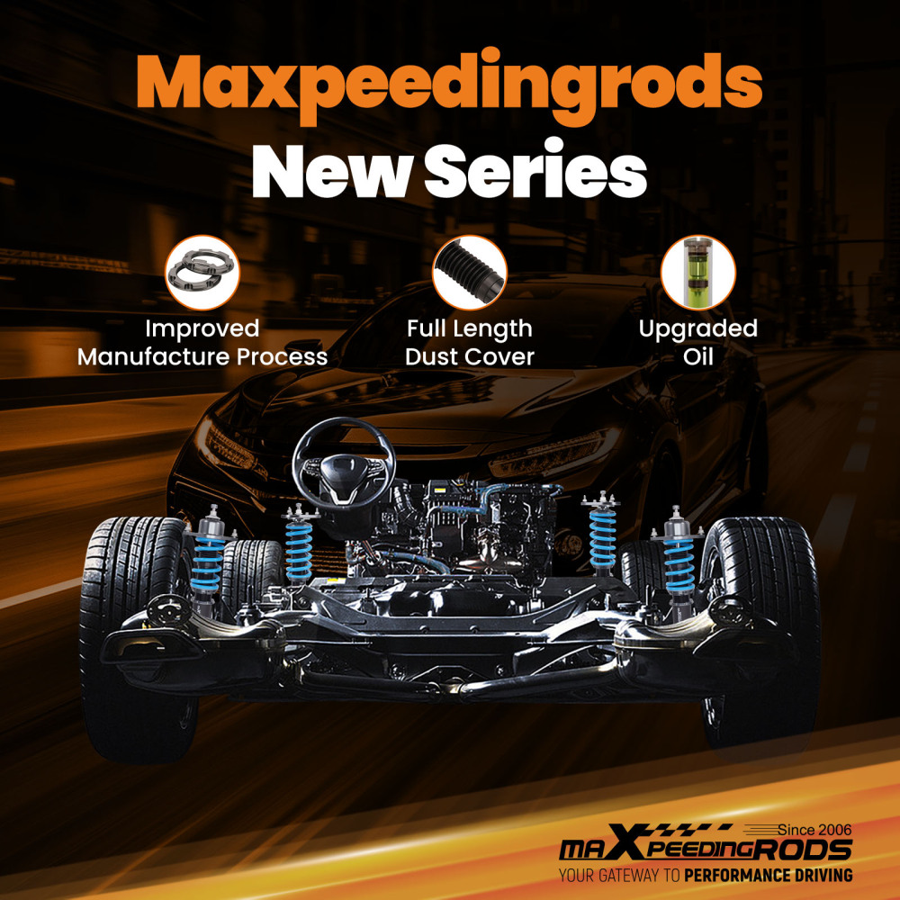 Compatible for TOYOTA COROLLA 2009-2019 MaXpeedingrods COT6 Damper Coilovers Lowering Kit Compatible for TOYOTA COROLLA 2009-2019 MaXpeedingrods COT6 Damper Coilovers Lowering Kit
