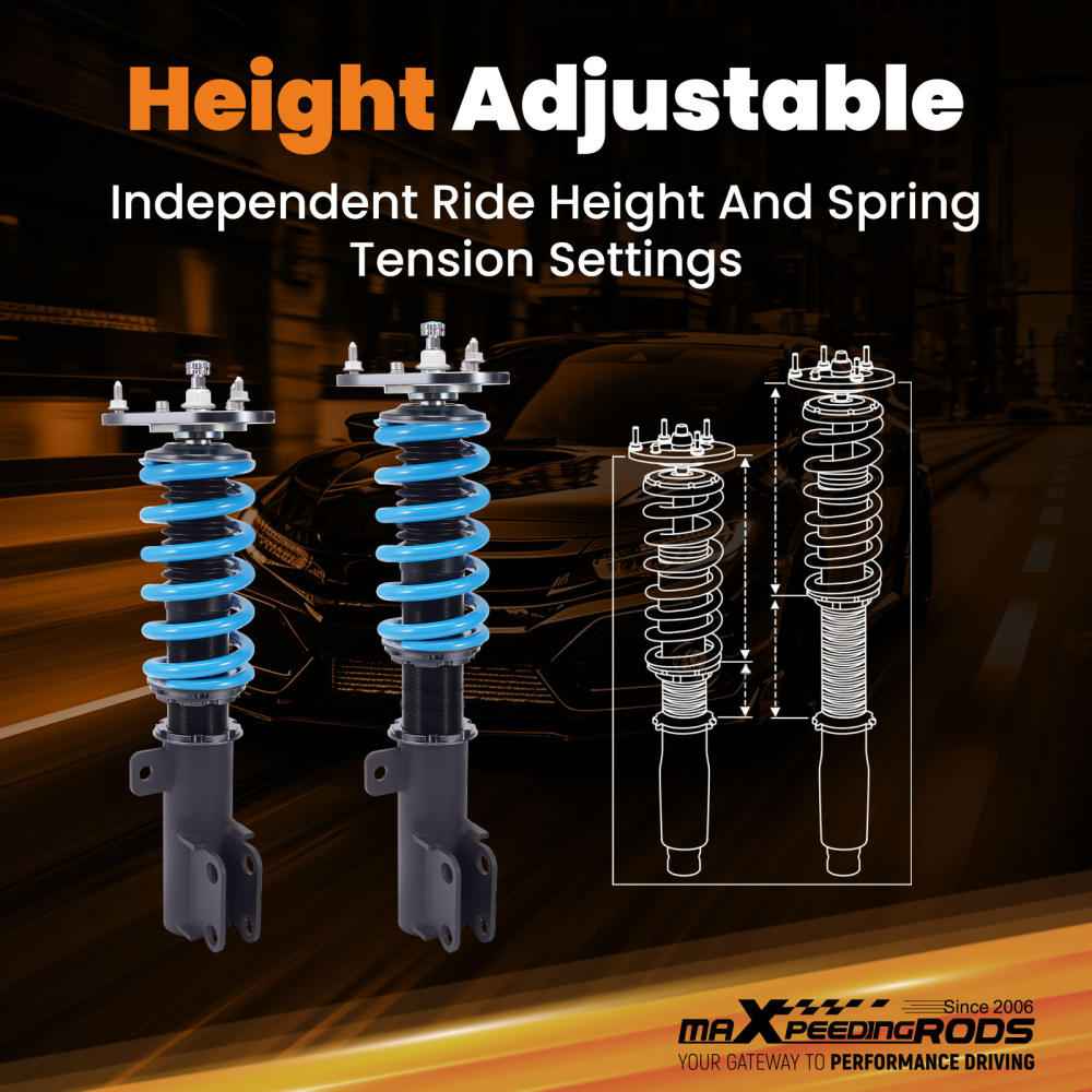 Compatible for TOYOTA COROLLA 2009-2019 MaXpeedingrods COT6 Damper Coilovers Lowering Kit Compatible for TOYOTA COROLLA 2009-2019 MaXpeedingrods COT6 Damper Coilovers Lowering Kit