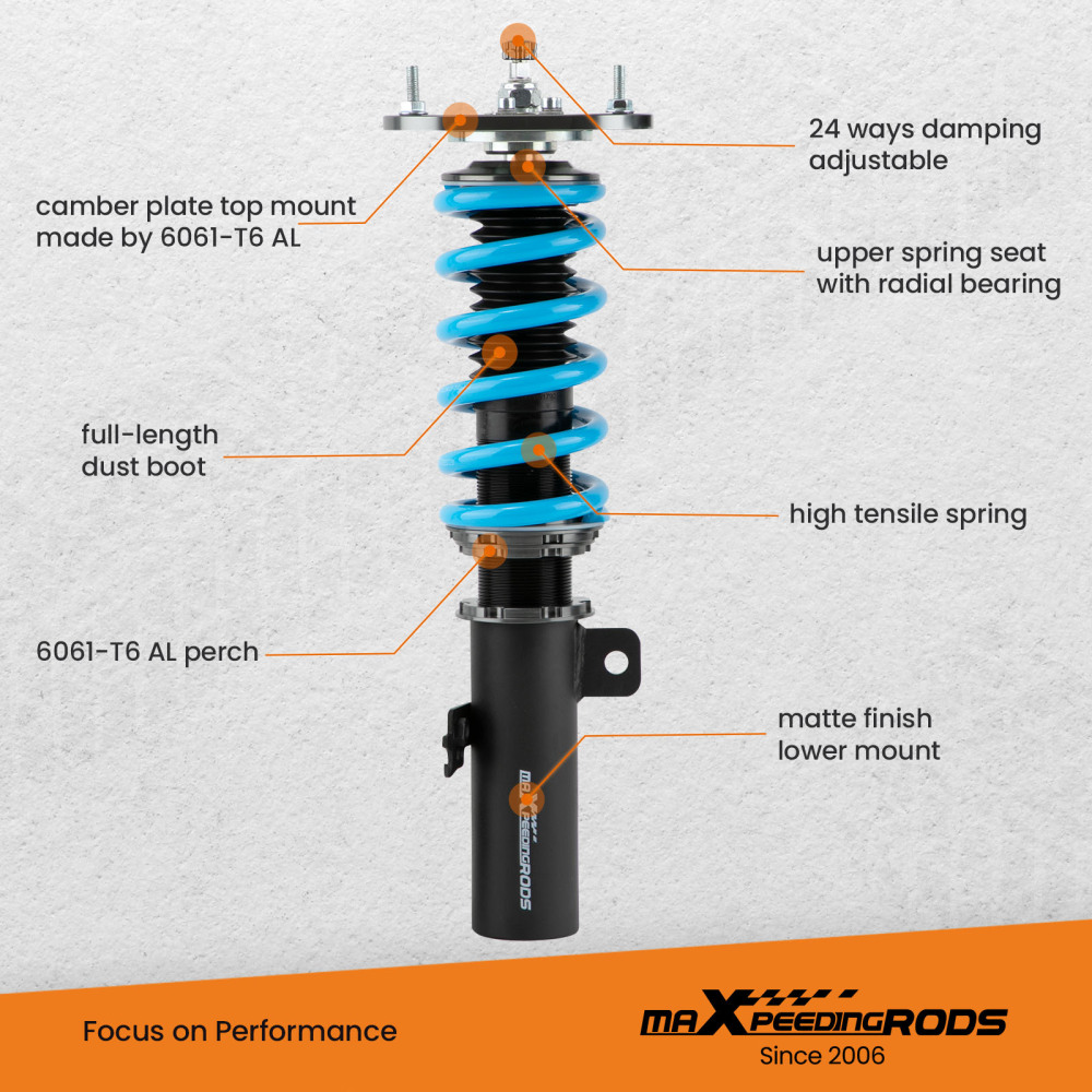 MaXpeedingrods COT6 Coilovers Suspension Lowering Kit compatible for Toyota Corolla Matrix