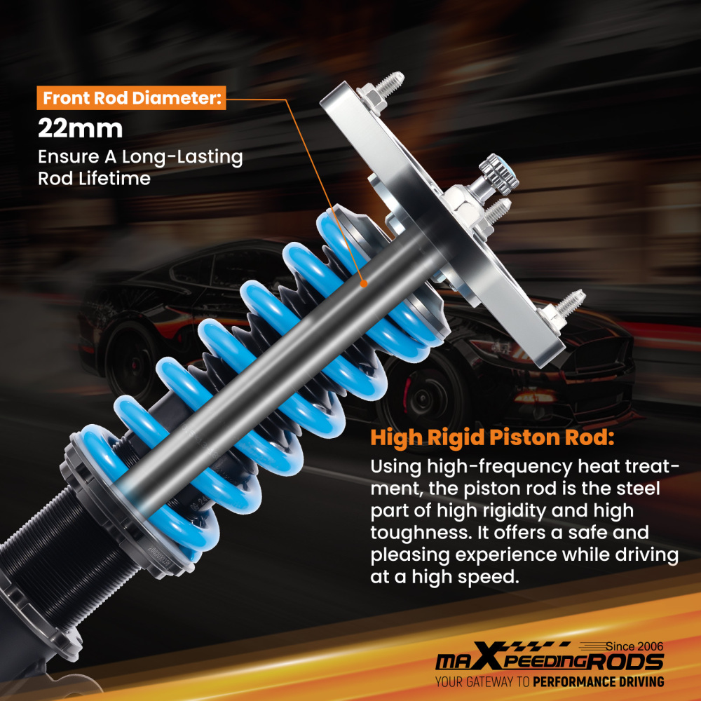 Compatible for Chevrolet Cruze 2016-2019 Maxpeedingrods T6 Coilovers 24 Level Damper Struts Lowering Kit