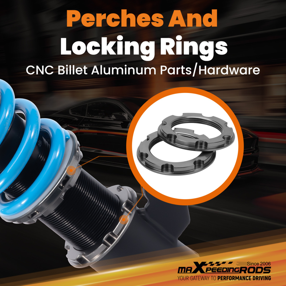 Compatible for Chevrolet Cruze 2016-2019 Maxpeedingrods T6 Coilovers 24 Level Damper Struts Lowering Kit