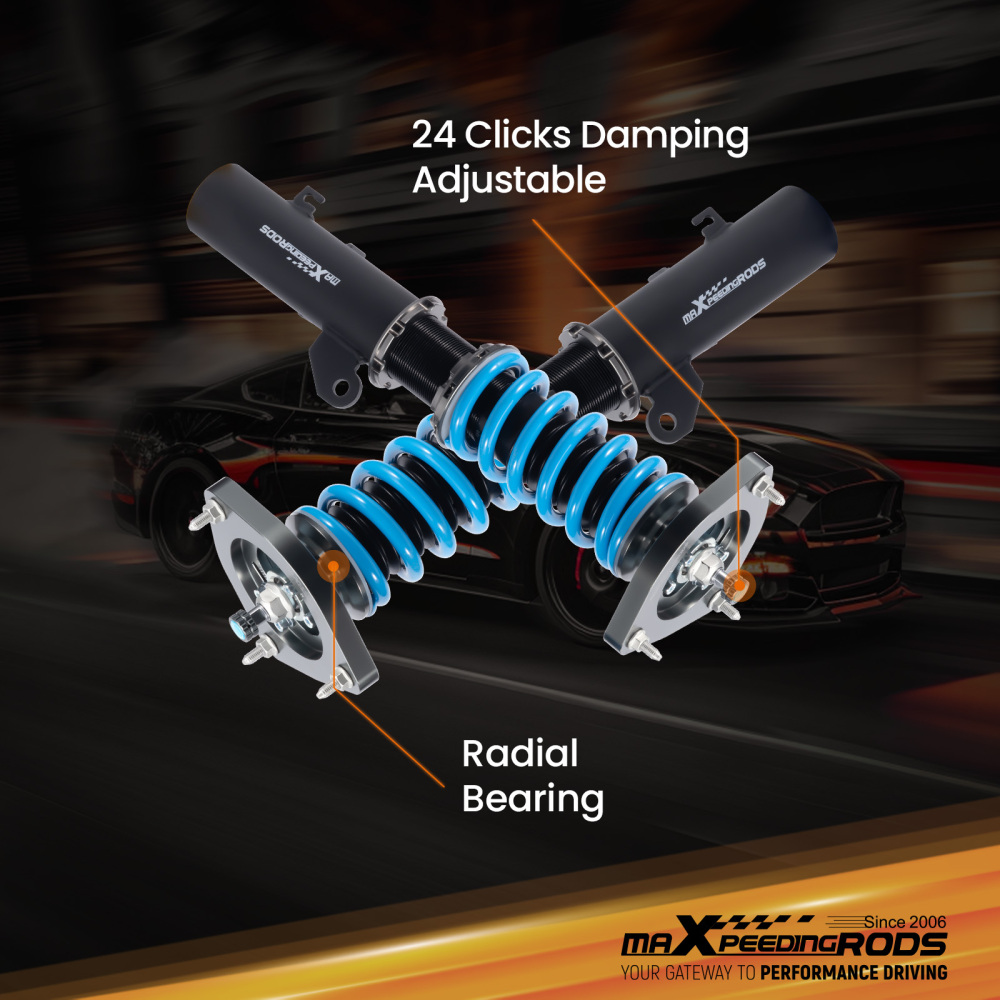 Compatible for Chevrolet Cruze 2016-2019 Maxpeedingrods T6 Coilovers 24 Level Damper Struts Lowering Kit