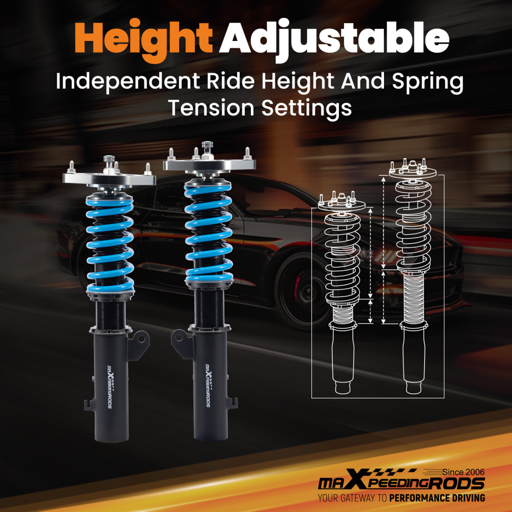 Compatible for Chevrolet Cruze 2016-2019 Maxpeedingrods T6 Coilovers 24 Level Damper Struts Lowering Kit