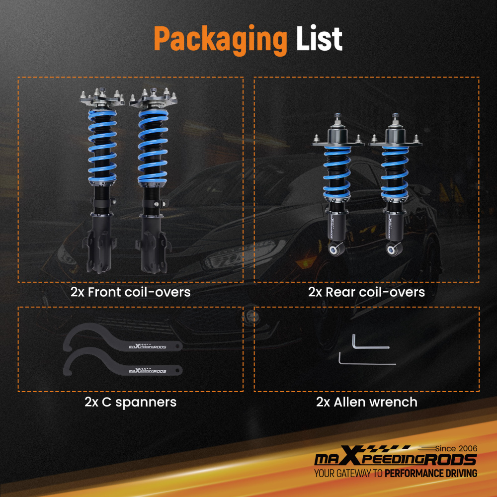 MaXpeedingrods COT6 Damper Coilovers Suspension Kit compatible for HONDA CRV CR-V 2007-2011 lowering kit