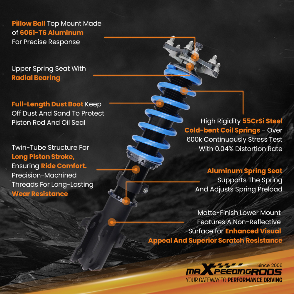 MaXpeedingrods COT6 Damper Coilovers Suspension Kit compatible for HONDA CRV CR-V 2007-2011 lowering kit