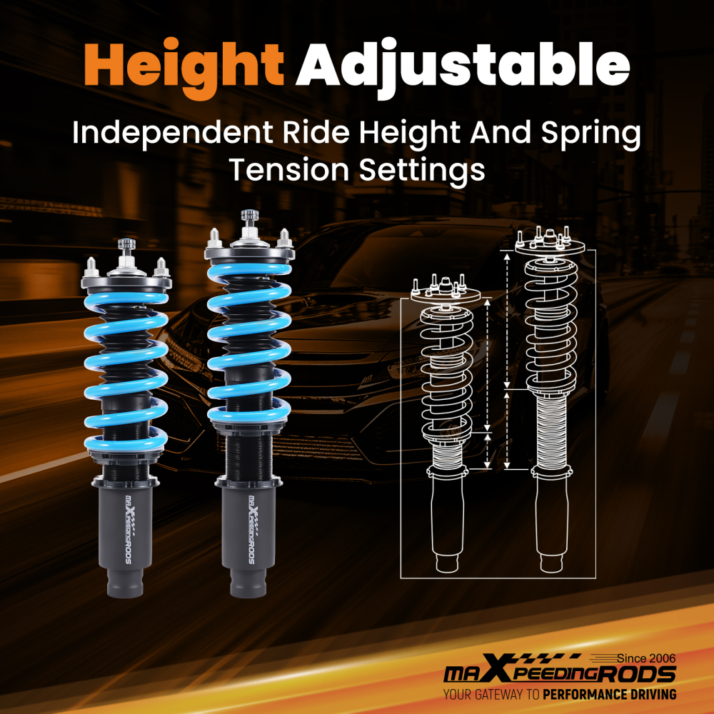 24 Way Coilover Kit compatible for Honda CR-V MK1 RD Petrol SUV 2.0 4WD Front Rear 1996-01