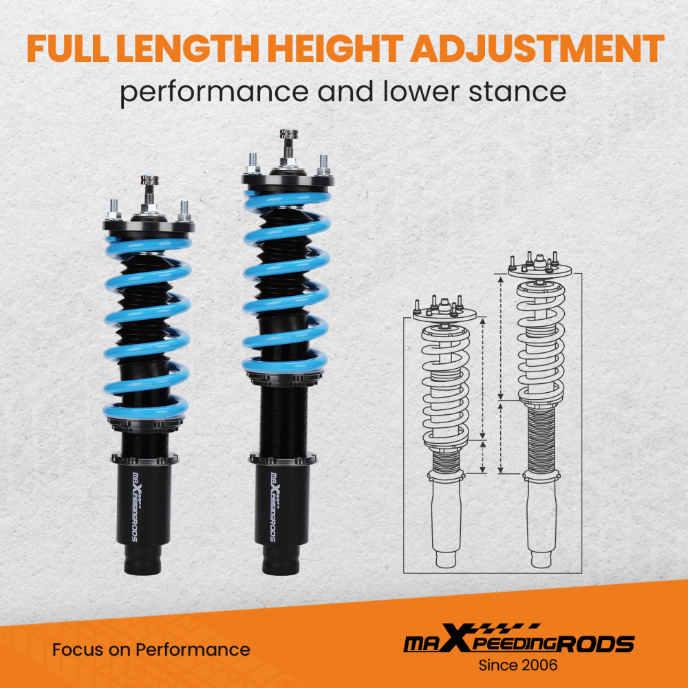 T6 Advanced Series Coilover Height And Damper Adjustable Compatible For Honda CR-V 1996-2001 1st Gen Lowering Kit