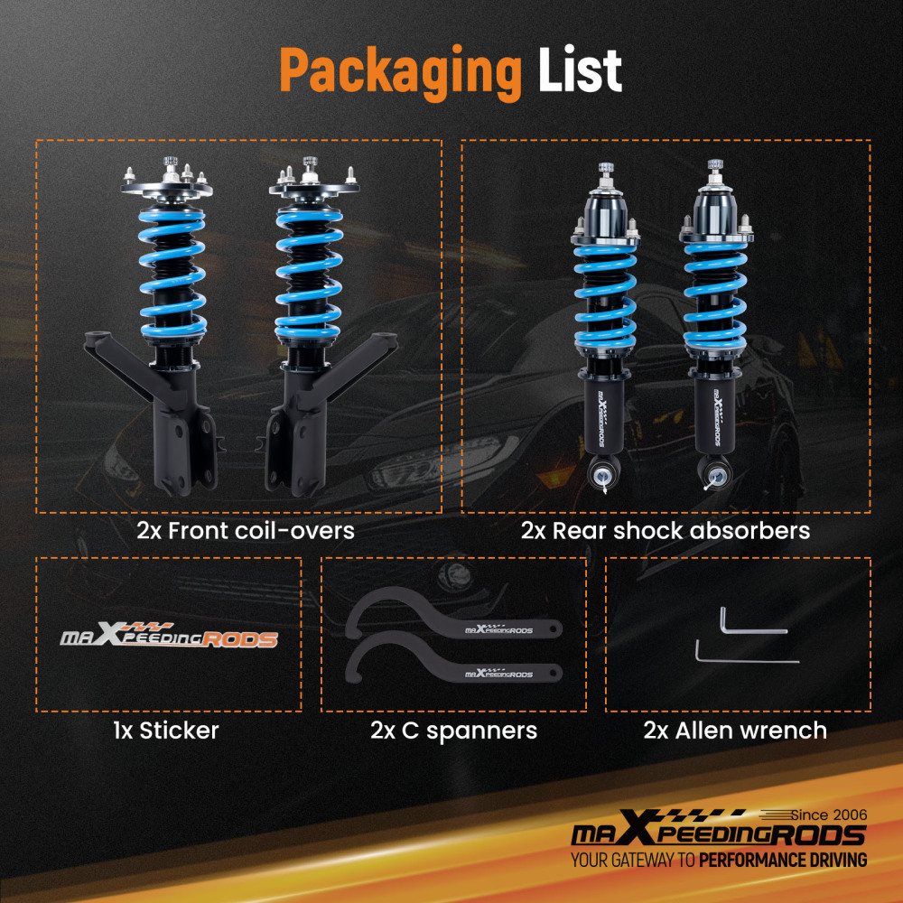 24 Way Coilovers Shocks Struts Lower Kit compatible for Honda CRV 2002 2003 2004 2005 2006