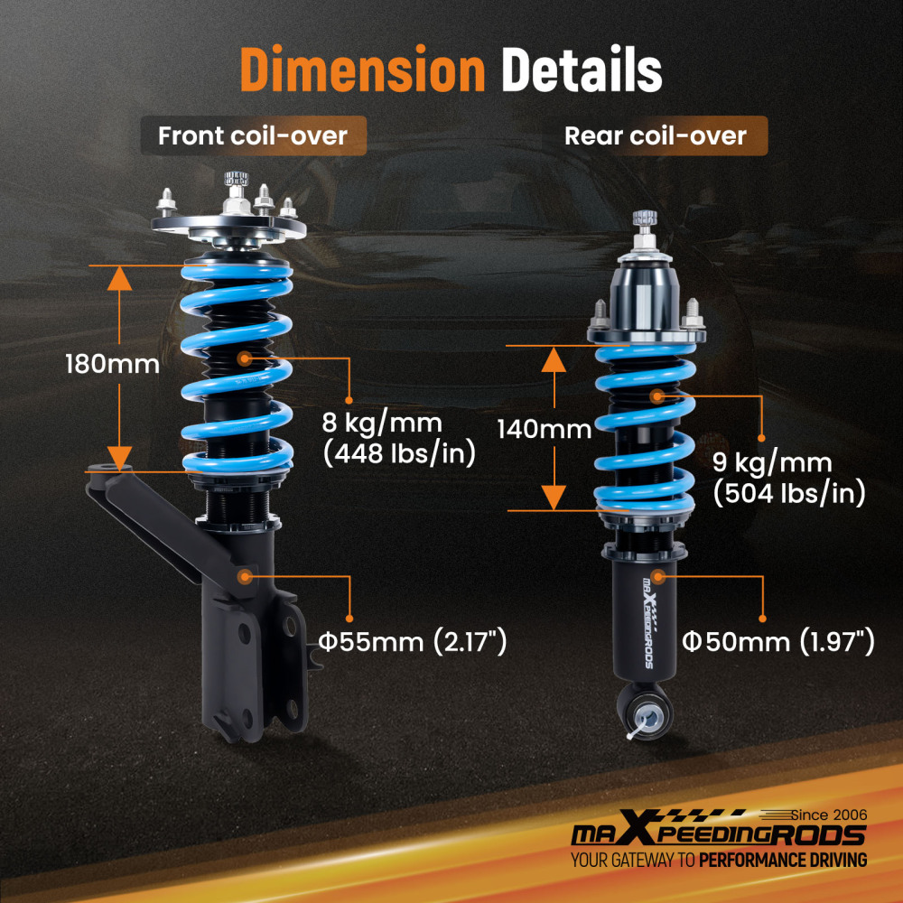 24 Way Coilovers Shocks Struts Lower Kit compatible for Honda CRV 2002 2003 2004 2005 2006