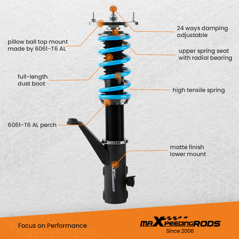 24 Way Coilovers Shocks Struts Lower Kit compatible for Honda CRV 2002 2003 2004 2005 2006