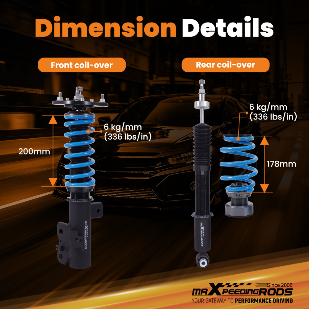 Coilovers 24 Way Damper compatible for Lexus CT200h (CT/CR) 2011-17 Suspension Lowering Kit