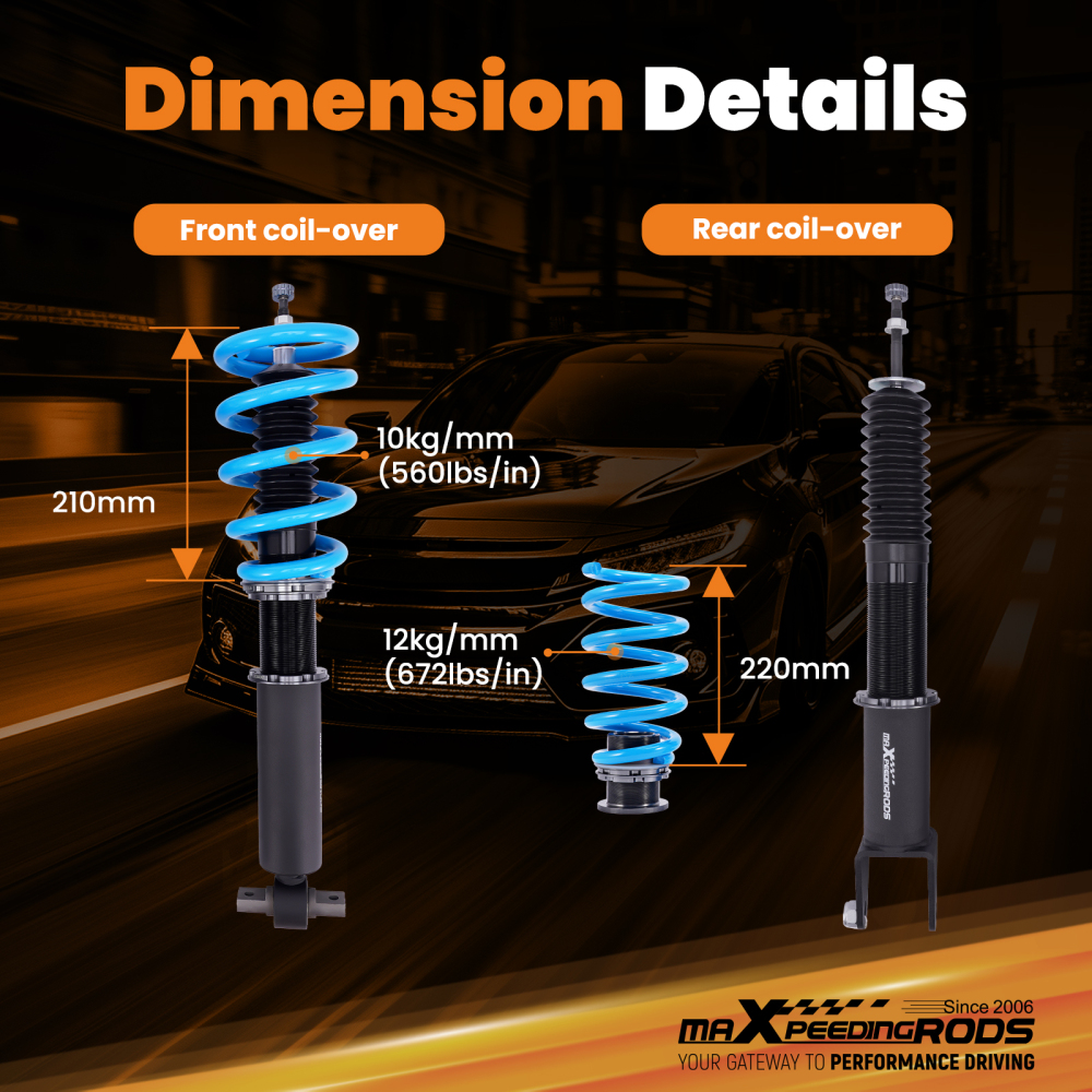 Racing Coilovers 24 Level Suspension Kit compatible for Cadillac CTSCTS-V RWD 08-13