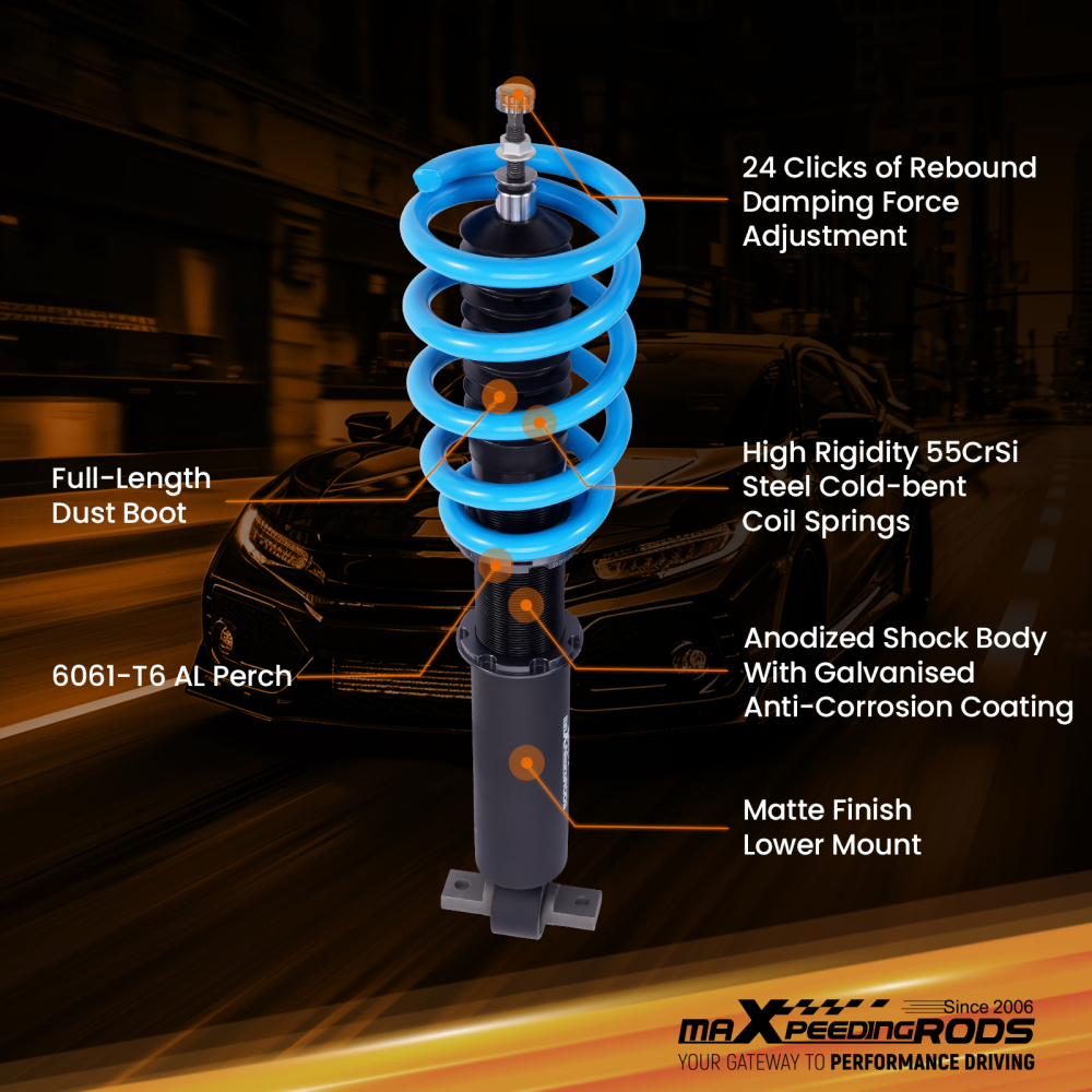 Racing Coilovers 24 Level Suspension Kit compatible for Cadillac CTSCTS-V RWD 08-13