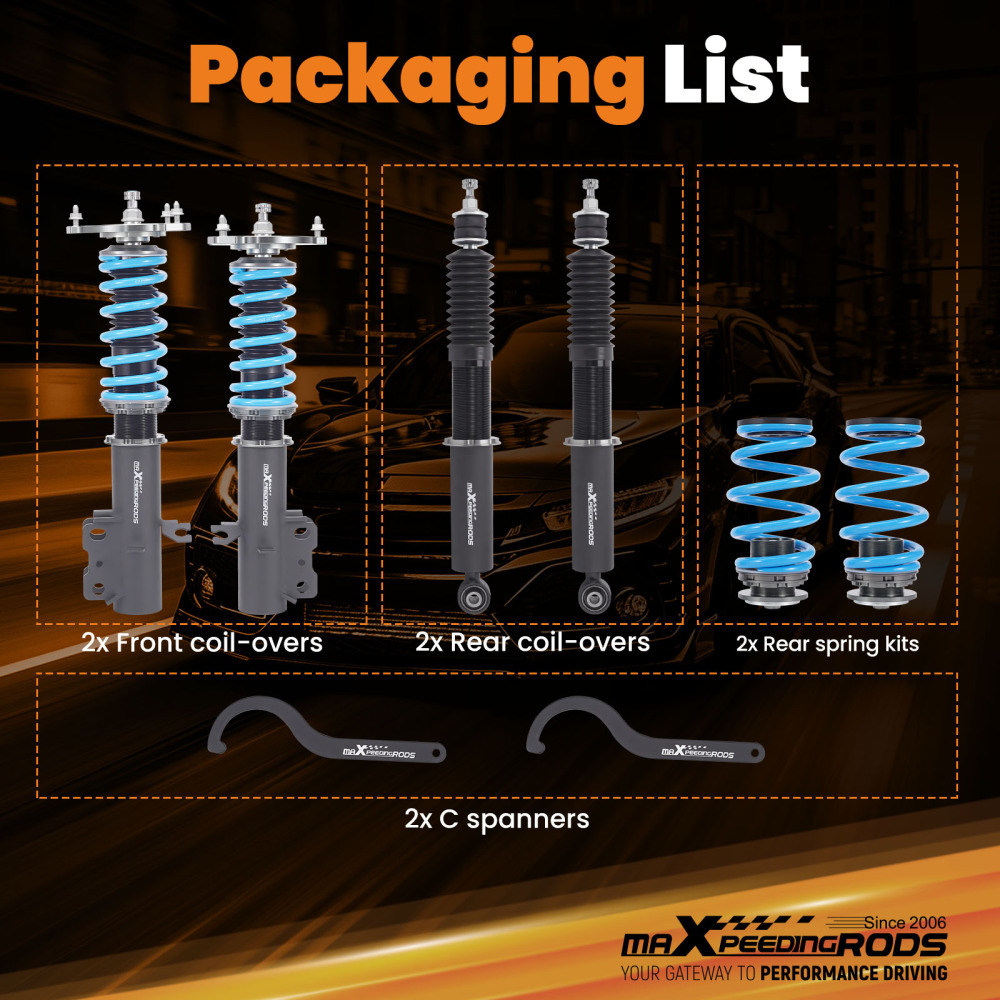 MaXpeedingrods T6 Adjustable Coilovers Lowering Coils compatible for Nissan Cube 2009-2014