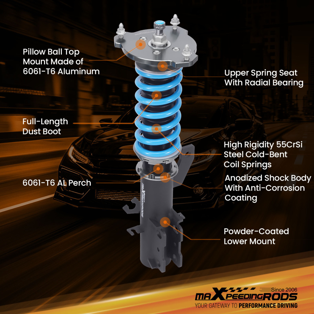 MaXpeedingrods T6 Adjustable Coilovers Lowering Coils compatible for Nissan Cube 2009-2014