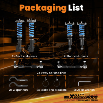 MaXpeedingrods T6 Coilovers 24 Level Damper Adjustable compatible for HONDA CR-V compatible for FWD 12-16