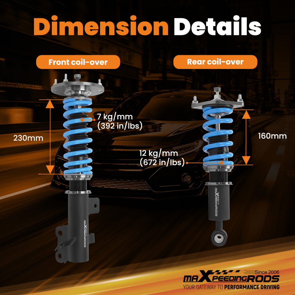 MaXpeedingrods T6 Coilovers 24 Level Damper Adjustable compatible for HONDA CR-V compatible for FWD 12-16