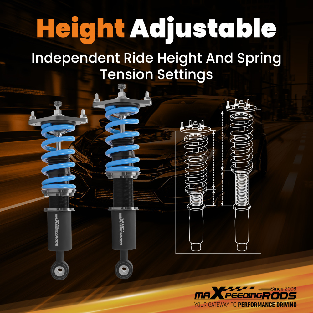 MaXpeedingrods T6 Coilovers 24 Level Damper Adjustable compatible for HONDA CR-V compatible for FWD 12-16