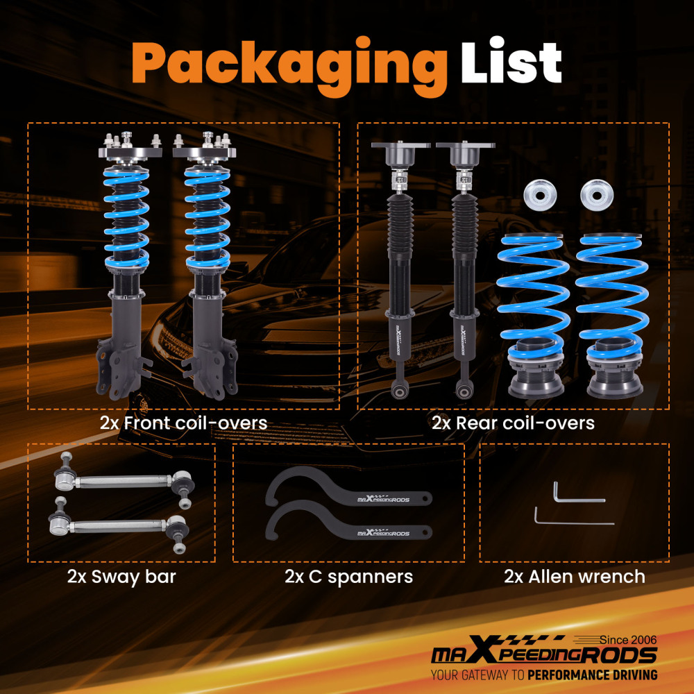 24 Level Adjustable Coilovers Lowering Suspension compatible for Mazda CX-3 (DK) 2016-2021