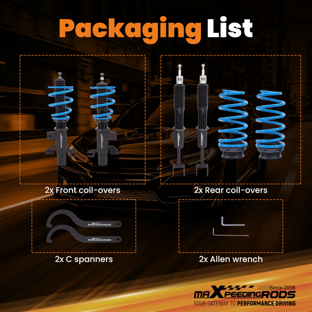 24 Way Damper Adjustable Coilovers Kit compatible for Dodge Dart (PF) Sedan 2013-2016