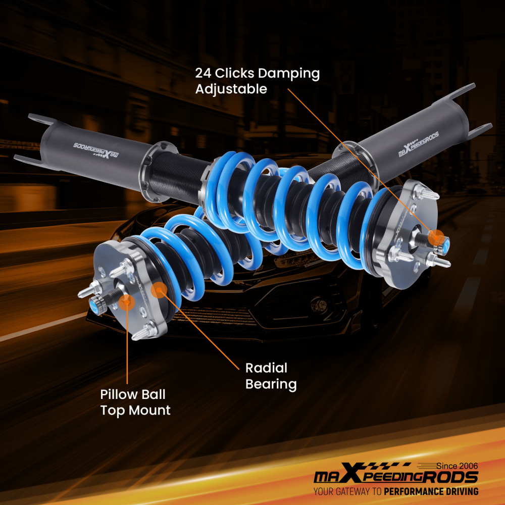 Compatible for Mercedes E320 E350 Sedan RWD 03-09 MaXpeedingrods 24-Way Damper Coilover Lowering Kit