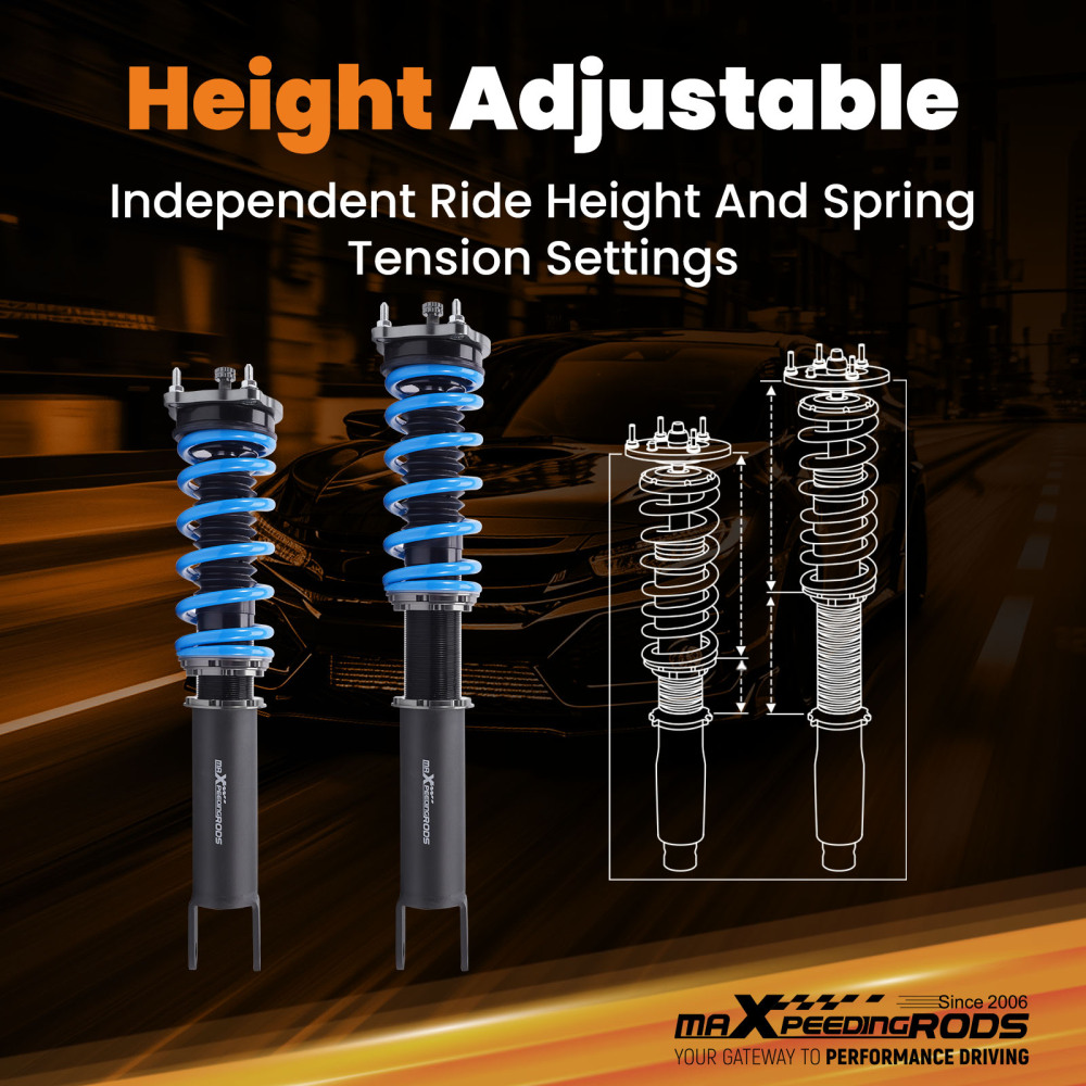 Compatible for Mercedes E320 E350 Sedan RWD 03-09 MaXpeedingrods 24-Way Damper Coilover Lowering Kit