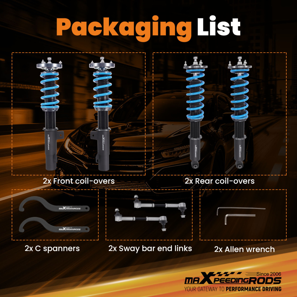 T6 Coilovers Suspension Kit compatible for BMW 7 Series (E38) 1995-2001 RWD 728i iL 735i iL