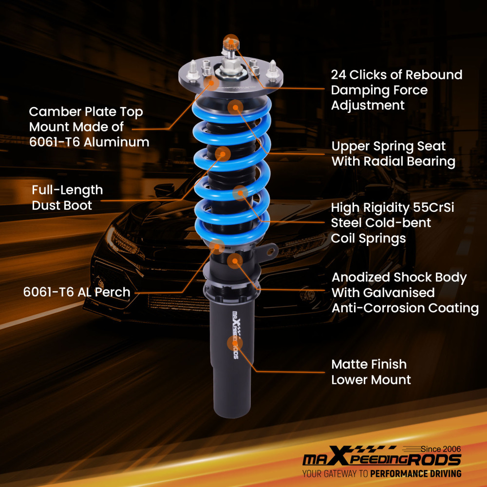 Amortisseurs combines filetes compatible pour BMW 5 E39 95-03 Berline Suspension complets