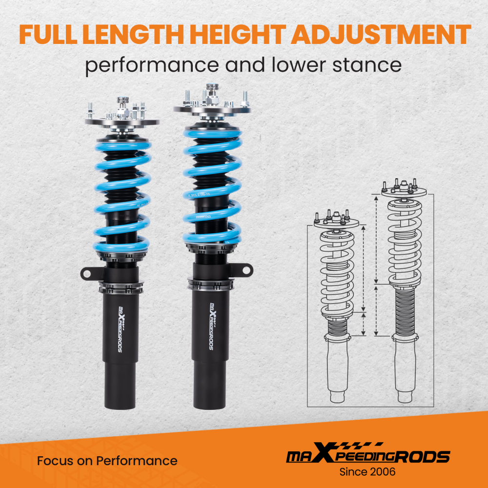 Coilovers Shock Absorber Kit compatible for BMW 5 Series E39 Saloon 530i 525tds 528i 520i